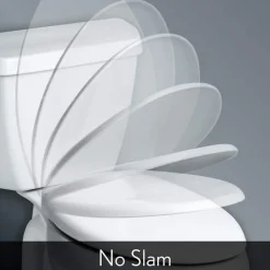 Mayfair Slow Close Elongated White Molded Wood Toilet Seat