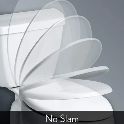 Mayfair Slow Close Elongated White Molded Wood Toilet Seat