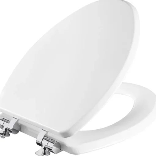 Mayfair Slow Close Elongated White Molded Wood Toilet Seat
