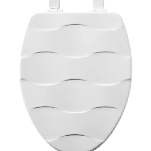 Mayfair Slow Close Elongated White Enameled Wood Toilet Seat