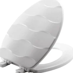 Mayfair Slow Close Elongated White Enameled Wood Toilet Seat