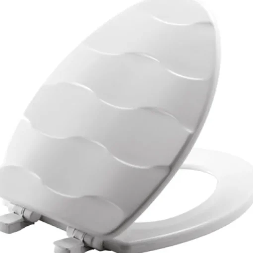 Mayfair Slow Close Elongated White Enameled Wood Toilet Seat