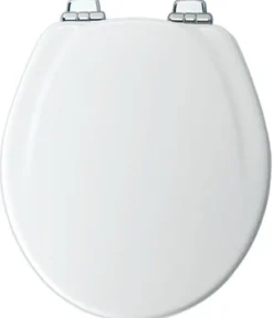 Mayfair Slow Close Round White Molded Wood Toilet Seat
