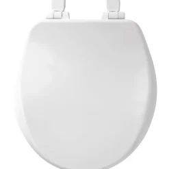 Mayfair Slow Close Round White Enameled Wood Toilet Seat