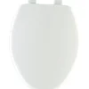 Mayfair White Plastic Elongated Closed Front Toilet Seat 18.63 L x 1.94 H x 14.31 W in.