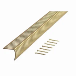 M-D Building Products 1-1/8 in. H x 36 in. L Prefinished Satin Brass Aluminum Stair Edge (Pack of 6)