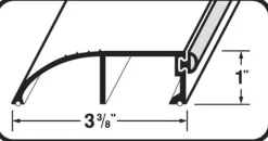 M-D BUILDING PRODUCTS 1 in. H X 3.38 in. W X 72 in. L Aluminum/Vinyl High Bumper Threshold Silver