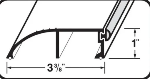 M-D BUILDING PRODUCTS 1 in. H X 3.38 in. W X 72 in. L Aluminum/Vinyl High Bumper Threshold Silver