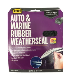 M-D BUILDING PRODUCTS Black Rubber Weatherstrip For Auto and Marine 204 in. L X 0.31 in.