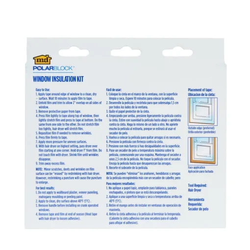 M-D BUILDING PRODUCTS Clear 3-Window Indoor Insulation Kit 42 in. W X 62 in. L