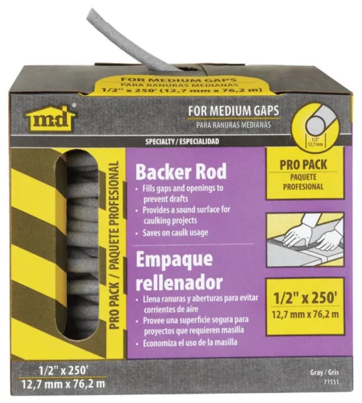 M-D Gray Foam Caulk Backer Rod For Door and Window 250 ft. L X 1/2 in. T