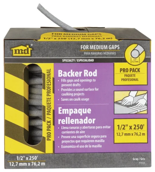 M-D Gray Foam Caulk Backer Rod For Door and Window 250 ft. L X 1/2 in. T