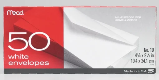 Mead 9.5 in. W x 4.12 in. L No. 10 Envelopes 50 pk