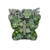 Meadow Creek Green Polyresin 10 in. H Welcome Butterfly Succulents Outdoor Solar Decor (Pack of 3)