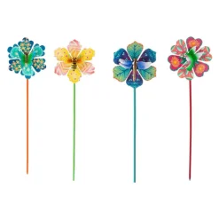 Meadowcreek Iron Assorted 17.5 in. H Flower/Garden Friends Outdoor Spinner (Pack of 16)