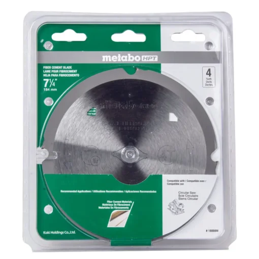 Metabo HPT 7-1/4 in. D X 5/8 in. 18008M Polycrystalline Diamond Fiber Cement Blade 4 teeth 1 pc