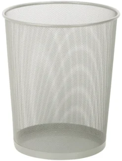 Metal Wastebasket, Silver Mesh, Round, 4.8-Gal.