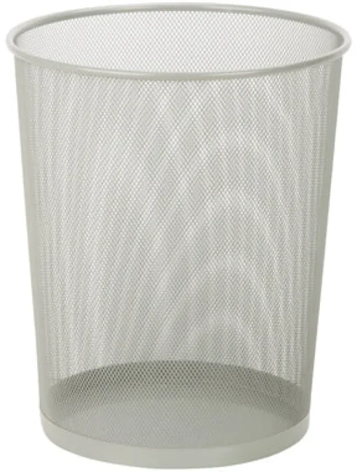Metal Wastebasket, Silver Mesh, Round, 4.8-Gal.