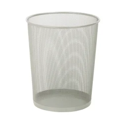 Metal Wastebasket, Silver Mesh, Round, 4.8-Gal.