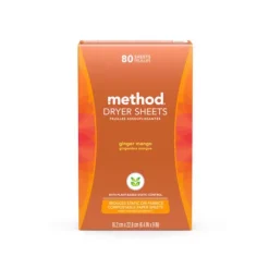 Method Ginger Mango Scent Dryer Sheets 80 pk (Pack of 6)
