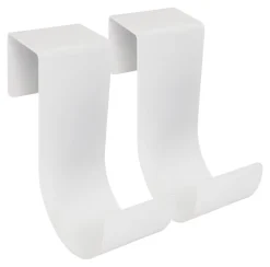 Mide Products 6 in. L Powder Coated White Aluminum Short Slip-On Hook 25 lb. cap. 2 pk