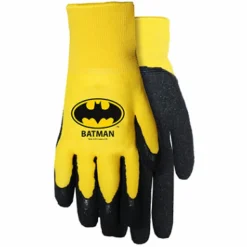 Midwest Quality Glove Warner Bros Child's Outdoor Cotton/Rubber Gardening Gloves Black/Yellow (Pack of 6)