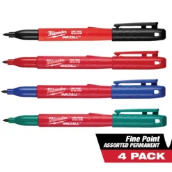 Milwaukee INKZALL Assorted Fine Tip Jobsite Marker 4 pk