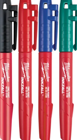 Milwaukee INKZALL Assorted Fine Tip Jobsite Marker 4 pk
