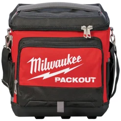 Milwaukee PACKOUT 15.75 in. W x 11.81 in. H Ballistic Nylon Cooler Utility Bag 6 pocket Black/Red