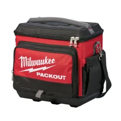 Milwaukee PACKOUT 15.75 in. W x 11.81 in. H Ballistic Nylon Cooler Utility Bag 6 pocket Black/Red