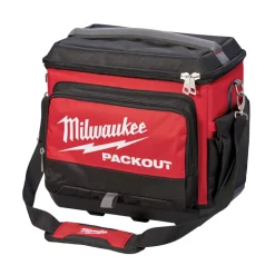 Milwaukee PACKOUT 15.75 in. W x 11.81 in. H Ballistic Nylon Cooler Utility Bag 6 pocket Black/Red