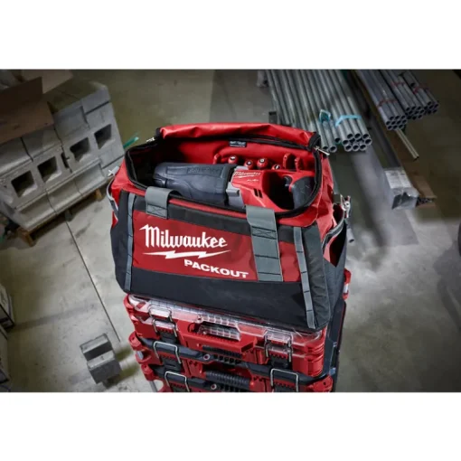 Milwaukee PACKOUT 20 in. W x 13.8 in. H Ballistic Nylon Tool Bag 3 pocket Black/Red 1 pc.