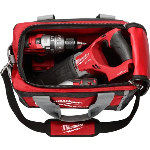 Milwaukee PACKOUT 15 in. W x 12.2 in. H Ballistic Nylon Tool Bag 3 pocket Black/Red 1 pc.