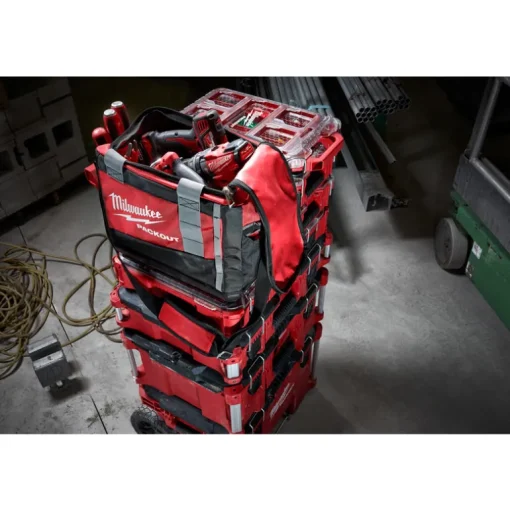 Milwaukee PACKOUT 15 in. W x 12.2 in. H Ballistic Nylon Tool Bag 3 pocket Black/Red 1 pc.
