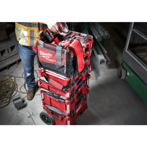 Milwaukee PACKOUT 15 in. W x 12.2 in. H Ballistic Nylon Tool Bag 3 pocket Black/Red 1 pc.