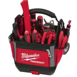 Milwaukee PACKOUT 11 in. W x 13 in. H Ballistic Polyester Tool Tote 28 pocket Black/Red 1 pc.