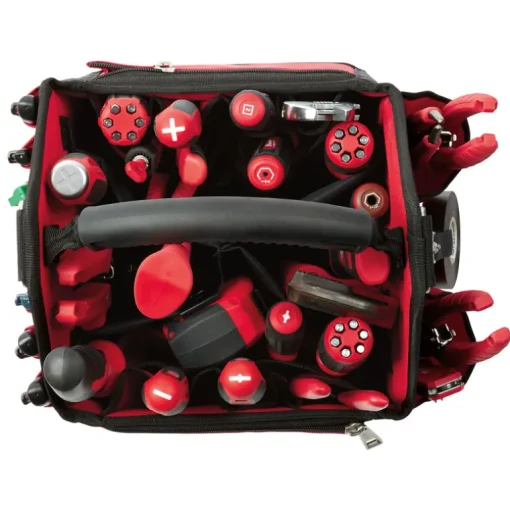 Milwaukee PACKOUT 11 in. W x 13 in. H Ballistic Polyester Tool Tote 28 pocket Black/Red 1 pc.