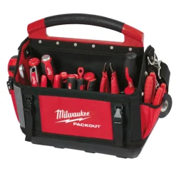 Milwaukee PACKOUT 11 in. W x 17 in. H Ballistic Polyester Tool Tote 31 pocket Black/Red 1 pc.