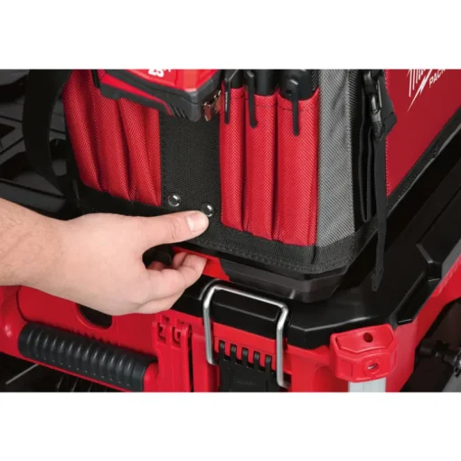 Milwaukee PACKOUT 11 in. W x 17 in. H Ballistic Polyester Tool Tote 31 pocket Black/Red 1 pc.