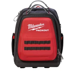 Milwaukee PACKOUT 10.63 in. W x 17.72 in. H Ballistic Nylon Tech Bag 58 pocket Black/Red 1 pc.