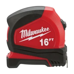 Milwaukee Black/Red Plastic SAE Compact Tape Measure 16 L ft. x 1.6 W in.