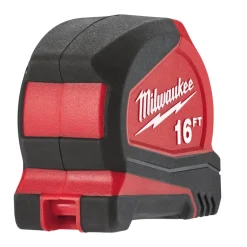 Milwaukee Black/Red Plastic SAE Compact Tape Measure 16 L ft. x 1.6 W in.
