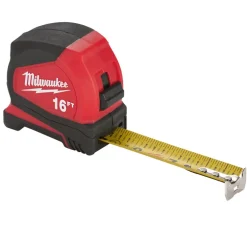 Milwaukee Black/Red Plastic SAE Compact Tape Measure 16 L ft. x 1.6 W in.