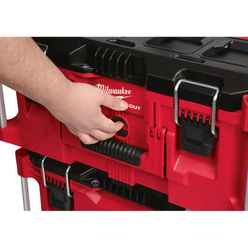 Milwaukee Impact Resistant Poly Black/Red Large Lockable Tool Box 16.1 L x 11.3 H x 16.14 W in.