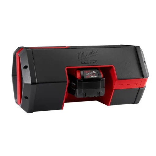 Milwaukee M18/M12 18 V Black AC/DC Adapter Wireless Bluetooth Weather Resistant Jobsite Speaker