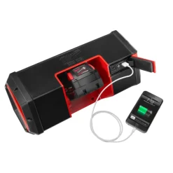 Milwaukee M18/M12 18 V Black AC/DC Adapter Wireless Bluetooth Weather Resistant Jobsite Speaker