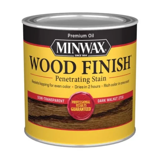 Minwax 22716 1/2 Pint Dark Walnut Wood Finish® Interior Wood Stain (Pack of 4)