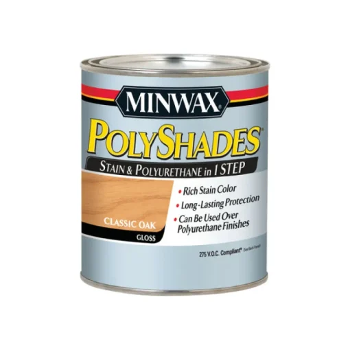 Minwax 61770 1 Quart Classic Oak Polyshades® Gloss Wood Stain (Case of 4)