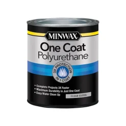 Minwax One Coat Gloss Clear Fast-Drying Polyurethane 1 qt.