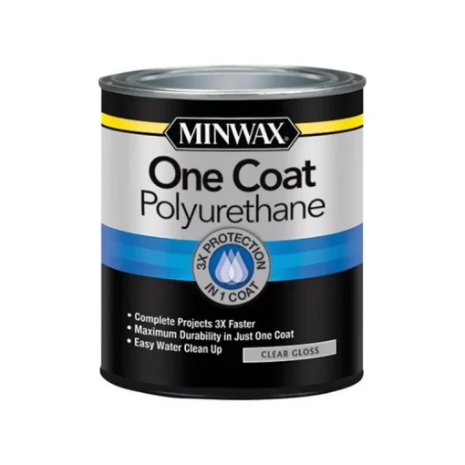 Minwax One Coat Gloss Clear Fast-Drying Polyurethane 1 qt.